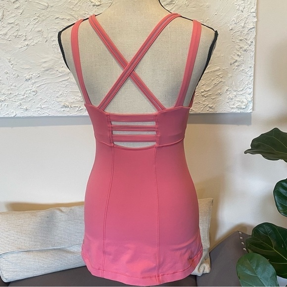 Lululemon Happy Strappy Tank Top, Size 6, Pink Lemonade Coral, Cris-Cross Back - Picture 6 of 10